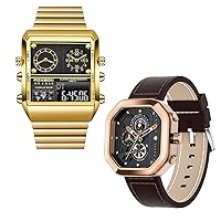 Weicam 2 Pcs Wholesale Watches Men Boy Luxury Square Dial Waterproof Analog Quartz Wristwatch