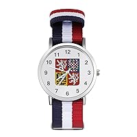 Coat Arms of Czech Republic Men's Watches Minimalist Fashion Business Casual Quartz Wrist Watch for Women