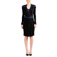Viktor & Rolf Women's Multi-Color Deep V-Neck Shift Dress US XL IT 46 Blue/Black