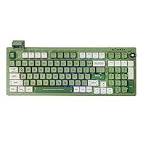 EPOMAKER RT100 97 Keys Gasket BT5.0/2.4G/USB-C Mechanical Keyboard with Customizable Display Screen, Knob, Hot Swappable Socket, 5000mAh Battery for Win/Mac (Green, Wisteria Tactile Switch)