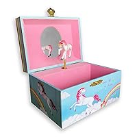 Play [ Beautiful Dreamer ] (60 Tunes Option) Children Jewelry Box Unicorn Jewelry Music Box for Girls Jewelry Storage Box with Sankyo Musical Movement