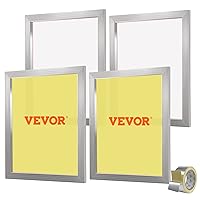 VEVOR Screen Printing Kit, 4 Pieces Aluminum Silk Screen Printing Frames, 20x24inch Silk Screen Printing Frame with 355 Count Mesh, High Tension Nylon Mesh and Sealing Tape for T-Shirts DIY Printing