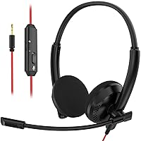 NUBWO HW03 Noise Cancelling 3.5mm Wired Computer Headset with Microphone for PC, Laptop, Office, Business, Call Center, Ear Flexible, Volume Control
