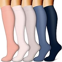 BLUEENJOY Copper Compression Socks for Women & Men (6 pairs) - Best Support for Nurses, Running, Hiking, Recovery