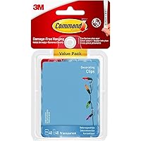 Command Plastic 17026CLR-VP Decorating Clips, 40, Clear, Count