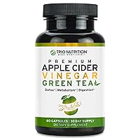 Trio Apple Cider Vinegar Capsules with Green Tea | Maximum Strength Immune Support Booster Formula | Raw & Fresh Natural Apple Cider Vinegar Pills for Cleanse | Detox Boost | Keto & Metabolism Support