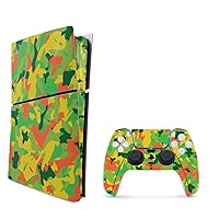 MightySkins Skin Compatible with Playstation 5 Slim Digital Edition Bundle - Spring Camouflage | Protective, Durable, and Unique Vinyl Decal wrap Cover | Easy to Apply | Made in The USA