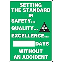 Plastic Write-A-Day Safety Scoreboard, Setting The Standard in Safety... Quality... Excellence... #### Days Without an Accident