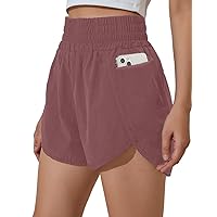 Blooming Jelly Women's High Waisted Running Shorts Quick-Dry Sport Athletic Workout Active Shorts with Pocket