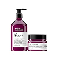 L'Oreal Professionnel Curl Expression Moisturizing Shampoo & Hair Mask Set | Hydrates & Detangles | For Curly & Coily Hair Types | Sulfate & Paraben Free