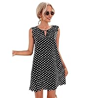 Summer Dresses For Women 2022 Polka Dot Scallop Trim Dress Maxi Dress For Women