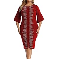 Dresses for Women 2023 Women 2023 New Lady Elegant Knitting Lace Cape Dress Plus Size Fashion Printing Oneck