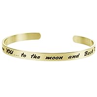 I Love You.. To The Moon & Back Adjustable Cuff Bracelet Wristband Bangle