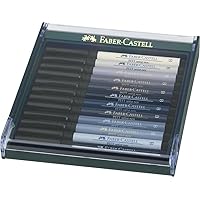 Faber-Castell PITT Artist Brush Pen Set of 12 Grey Colours In a Robust Workstation