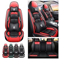 Luxury Car Seat Covers Fit for Rogue Sport 2017-2019 5-Seats Full Set & Pillow Leather Automotive Vehicle Cushion Cover, Waterproof Leather Seat Protectors MH82 red
