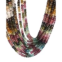 Tourmaline Gemstone Beads, Natural Multi Tourmaline Beads, Jewelry Supplies, Bulk Beads, 5.5mm - 6mm, 13.25