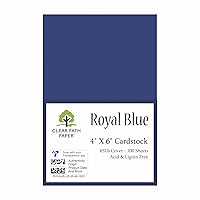 Royal Blue Cardstock - 4 x 6 inch - 65Lb Cover - 100 Sheets - Clear Path Paper