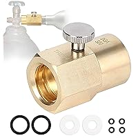 Home Use Soda Refill Bottle CO2 Cylinder Cartridges, Adapter Refills Connector Kit CGA320 to TR21-4, Thread Set Replacement Accessories for Soda Machine Tank, Gold