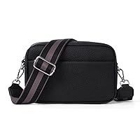 DKIIL NOIYB Crossbody Bag for Women, Small Genuine Leather Women's Cross-body Bags White Crossbody Camera Bag Removable Wide Strap Shoulder Bag Purse