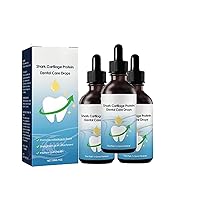 Shark Cartilage Protein Dental Regrowth Drops, Dentizen Gum Gel, Tooth Serum Whitening, Dental Care Drops, Teeth Stain Remover for Sensitive Teeth, Gum Protection Dental Care (3pcs)