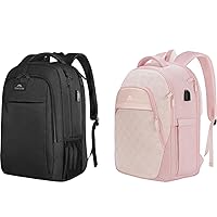 MATEIN Extra Large Backpack, 17 Inch Travel Laptop Backpack with USB Charging Port,Pink Backpack for Women, Anti Theft Laptop Backpack, Large TSA Water Resistant Lightweight Daypack Nurse Work Bag