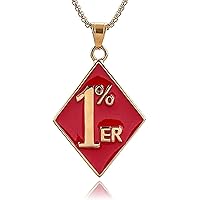 Naivo Men's Stainless Steel Punk 1% er One Percent Outlaw Motorcycle Biker Pendant Necklace
