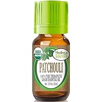 Healing Solutions Oils - 0.33 oz Patchouli Essential Oil Organic, Pure, Undiluted Patchouli Oil for Skin Perfume - 10ml