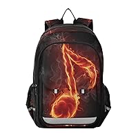 ALAZA Fire Music Note Musical Symbol Laptop Backpack Purse for Women Men Travel Bag Casual Daypack with Compartment & Multiple Pockets