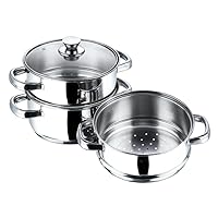 Vinod Cookware 3 Tier Steamer Silver 20 Cm