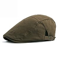 Hunting Hat Comfortable Men's Cotton Adjustable Caskette Beret Ivy Taxi Driver Flat Cap (Color : Green)