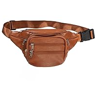 Costume Agent Premium Leather Fanny Pack Waist Bag Multifunction with Adjustable Belt