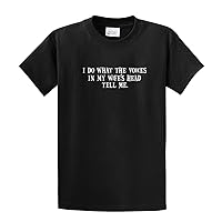 I Do What The Voices in My Wife's Head Tell Me Tee Shirt Funny Black