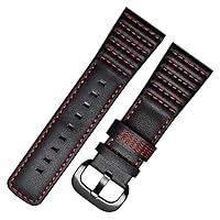 28mm Men's Genuine Leather Watch Band Compatible with Seven Friday M1 M2 P3 SF Calfskin Black Watch Straps with Heavy Duty Metal Buckle Watch Accessories