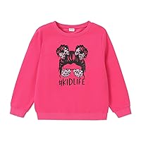 PATPAT Kid Girl Summer Outfits Tie Dyed/Leopard Print Pullover Preppy Clothes Sweatshirt 5-12T