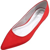 Womens Wedding Ballet Flats for Bridesmaid Pointed Toe Slip On Sandals