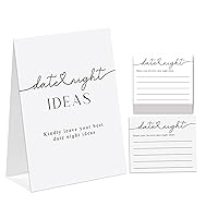 Minimalist Theme Bridal Shower Decorations, Date Night Ideas, Bridal Shower Game, 1 Sign and 50 Cards, Modern Bridal Shower Shower, Wedding Shower Games（dn07）