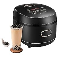 Fully Automatic Pearl Tapioca Cooker, 900W Electric Pearl Tapioca Boba Cooker Pot, 5L Commercial Pearl Pot Pearl Maker, Professional Tapioca Boba Pearl Pot Cooker for Milk Tea Shop