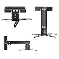 Projector Mount, Universal Projector Ceiling/Wall Mount Black with Extendable Arms, Adjustable Height, Projector Holder/Bracket/Hanger Low Profile (Black)