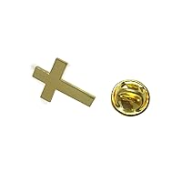 Gold Toned Religious Cross Lapel Pin
