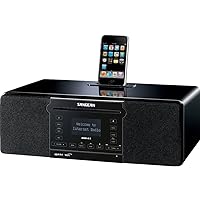 Sangean DDR-63 All-in-One Table Top with WiFi Internet, FM-RDS/Aux In/ CD/USB/iPod Cradle in Acoustically Designed Wooden Cabinet WITH FREE BLUETOOTH MUSIC RECEIVER Black