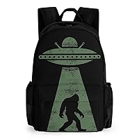 Bigfoot UFO Abduction Believe 17 Inch Laptop Backpack Large Capacity Daypack Travel Shoulder Bag for Men&Women