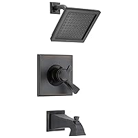 Dryden 17 Series Dual-Function Tub and Shower Trim Kit with Single-Spray Touch-Clean Shower Head, Venetian Bronze, 2.0 GPM Water Flow, T17451-RB-WE (Valve Not Included)