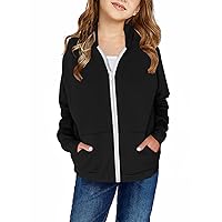 storeofbaby Girls Zip Up Hoodie Casual Long Sleeve Jacket Lightweight Sweatshirt with Pockets