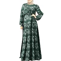 Black Mini Dress Long Sleeve,Women's Zipper Printed Long Sleeve Crewneck Maxi Muslim Dress Short Lace Dress