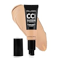 Palladio Full-Coverage Color Correction CC Cream, Oil-Free with Peptides & Vitamin C, Best for Correcting Redness and Uneven Skin Tone, Buildable Foundation Coverage (Light 21C)