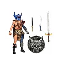 NECA Dungeons and Dragons Warduke Ultimate 7-Inch Action Figure with Longsword, Attachable Flame Effect, Short Sword, Dagger, Skull Shield and Interchangeable Hands