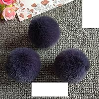 5pcs Soft Pompom Balls Fluffy Pom Pom for Knitted Hat Gloves Bags Keychains Clothing Faux Rabbit Fur Sewing Supplies ( Color : Purple , Size : Black )