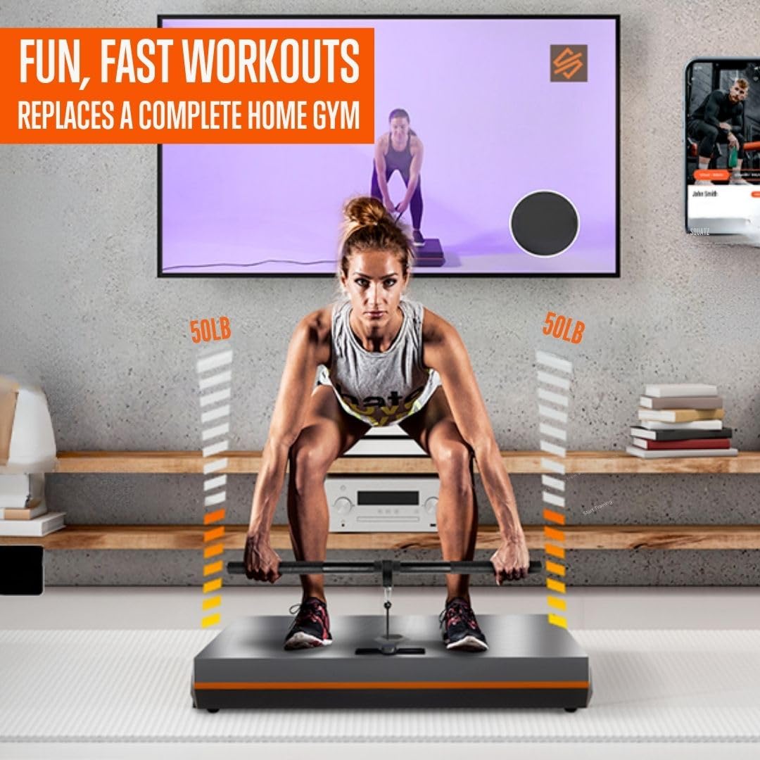 SQUATZ Pluto Board Smart Home Gym Version I 100 LBS Resistance, Multifunctional All in One Gym, Single Cable Weight Machine with Multiple Training Modes, Home Gym Equipment for a Full Body Workout