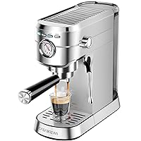 Espresso Machine 20 Bar, Professional Espresso Maker with Milk Frother Steam Wand, Compact Coffee Machine with 34oz Removable Water Tank for Cappuccino, Latte, Gift for Dad or Mom