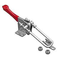 POWERTEC 1PK Toggle Clamp, 1000 lbs Holding Capacity, 334 Adjustable U Bolt Latch w/ Antislip Hand Grip for Woodworking Jigs & Fixtures, Smoker, Tire Carrier, Tool Box, Cabinet (20309)